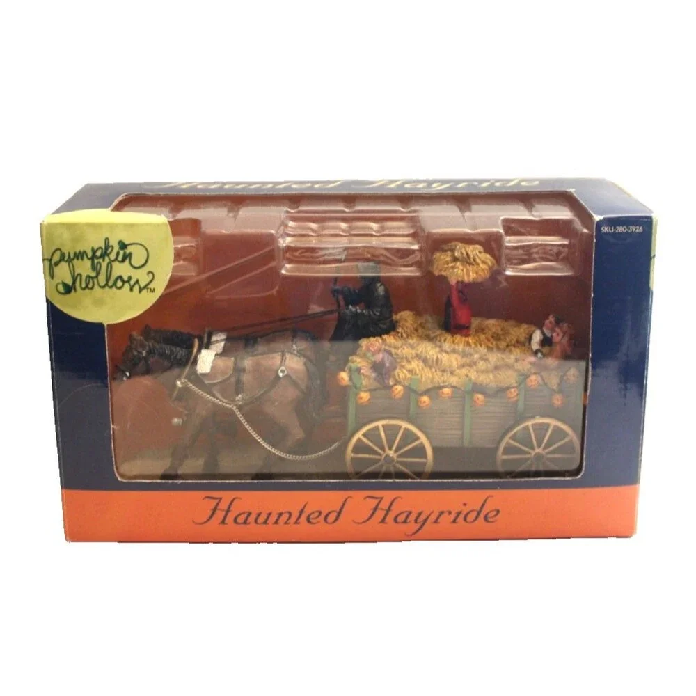 Lemax Spooky Town Halloween Haunted Hayride Horse & Wagon Pumpkin Trick or Treat
